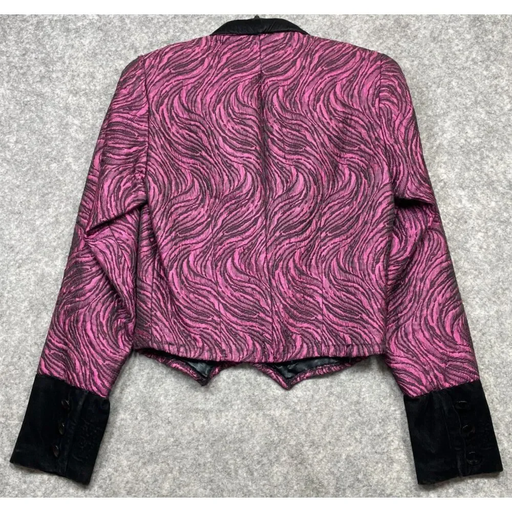 Vintage Elizabeth Courtney Bob Mackie Costumes Mens Jacket Theater Pink Black S